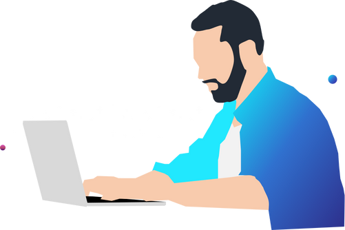 Man Working on a Laptop